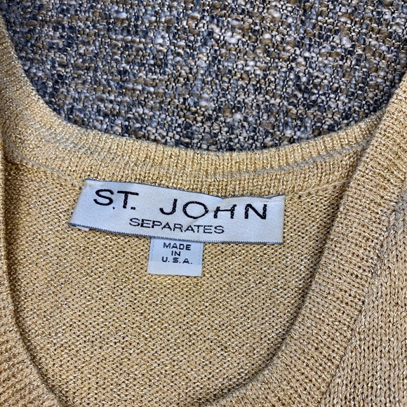 ST. JOHN Gold Tank Shimmer Sleeveless | Medium - Picture 2 of 10